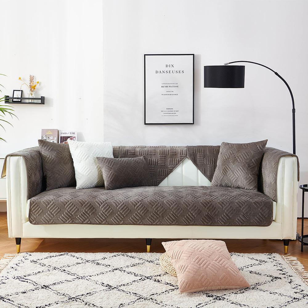 Скандинавская диванная подушка, простая современная бархатная нескользящая подушка с кристаллами, зимняя короткая плюшевая утолщенная подушка для дивана, чехол