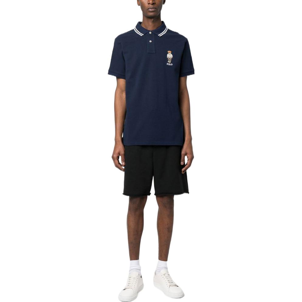 Polo Ralph Lauren Polo Shirts Men's Marine Blue Polo Collar Moderate Straight Fit 710867573-003