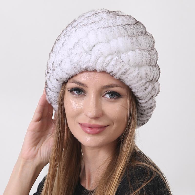 Зимняя теплая вязаная меховая шапка из кроличьего меха с ананасом, женские толстые шапки, шапочки для мамы