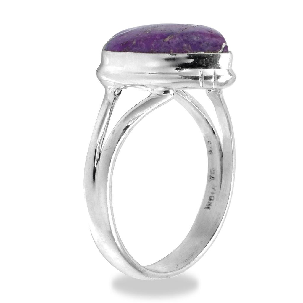 Кольцо-капля из стерлингового серебра 925 пробы с натуральным фиолетовым бирюзовым драгоценным камнем для женщин и девочек