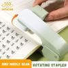 360 Degree Rotary Stapler Gradient Color Heavy Duty Stapler Long Stapler Bookbinding Supplies
