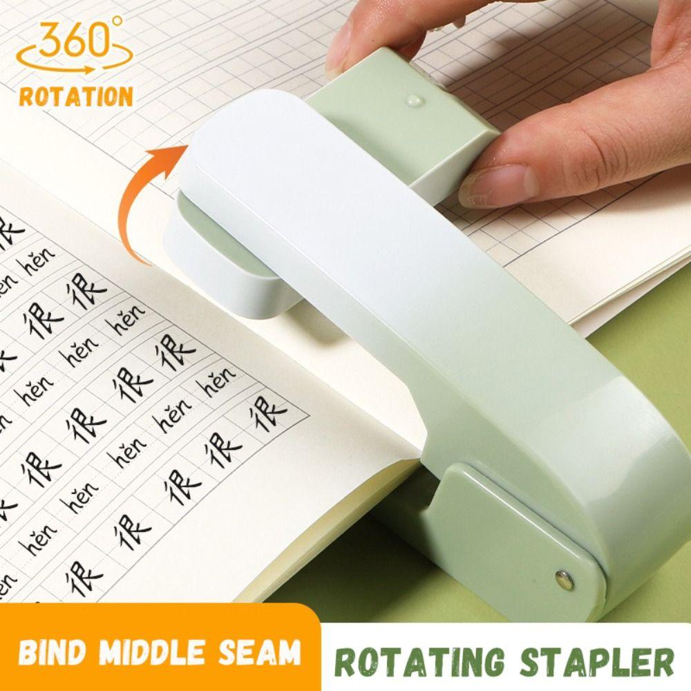 Вращающийся на 360 градусов степлер градиентного цвета, сверхмощный степлер, длинный степлер, материалы для переплета книг