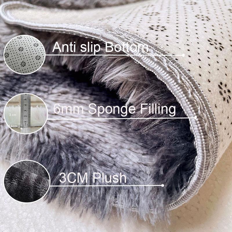 Серый ковер для гостиной, плюшевый ковер, кровать, пол, пушистые коврики, противоскользящие коврики для домашнего декора, мягкие бархатные ковры, одеяло для детской комнаты