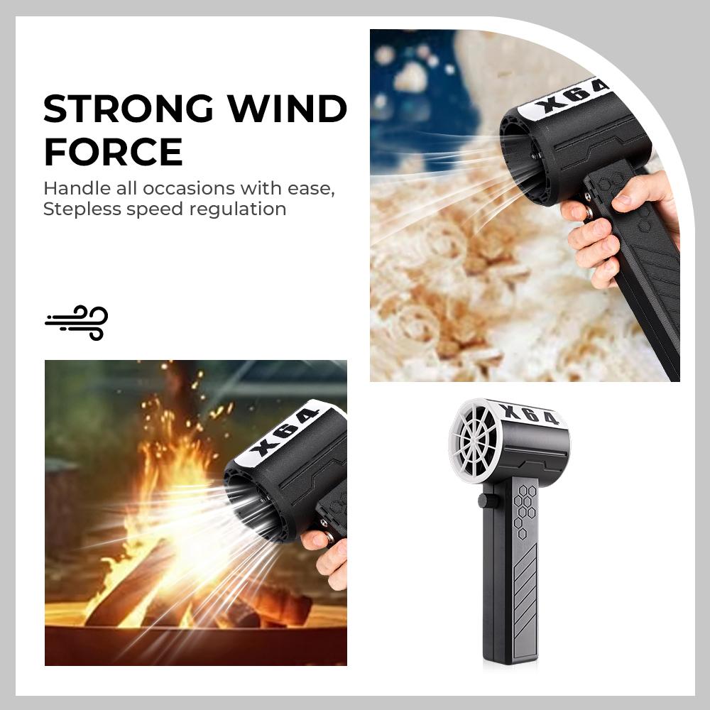 X64 Мощный воздуходув 64мм Бесщеточный ручной турбовентилятор Макс. тяга 1400G 1000Вт Высокая мощность Автомобильный воздуходув для воды и воздуходувки для листьев
