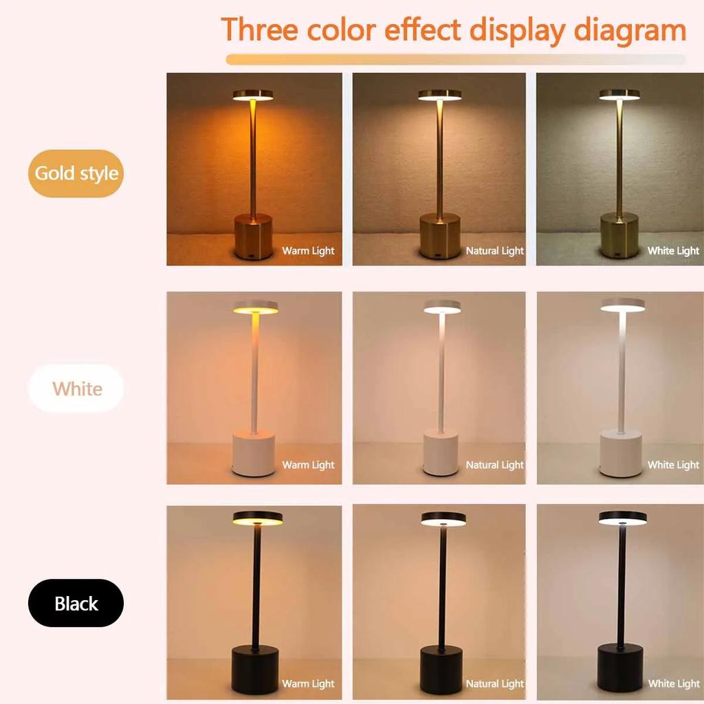 Simple Touch Sensor LED Table Lamp Rechargeable Desk Lamp 3Colors Adjustable Bedside Creative Ambient Light Bar Room Decor Light