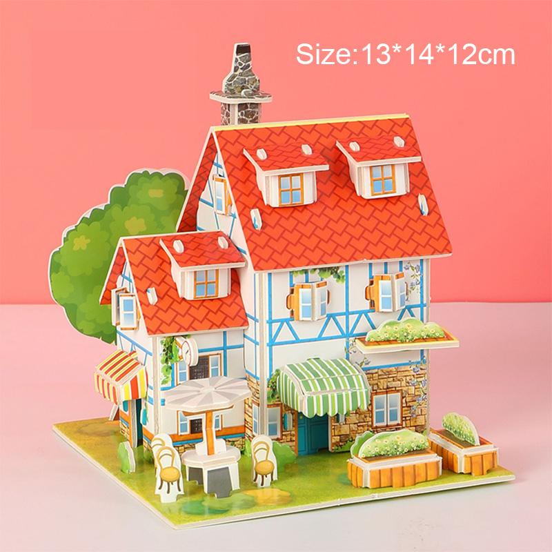 Творческий DIY 3D бумажный пазл-карта, собранный вручную, модель дома, виллы, здание для детей, самодельные развивающие игрушки