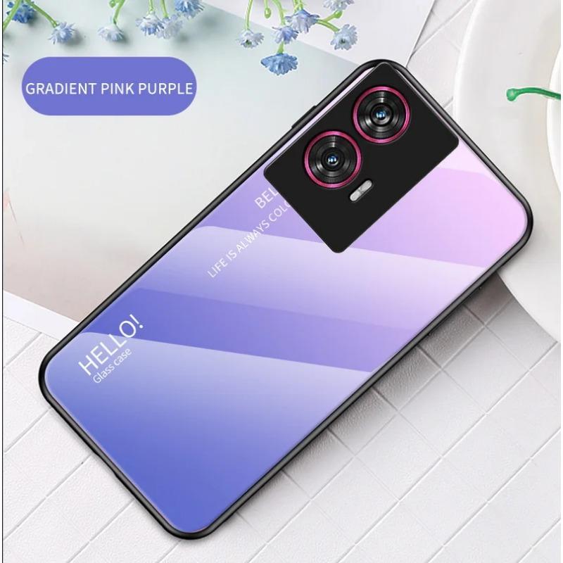 Чехол из закаленного стекла с градиентом для Moto Edge 50 Fusion 50 Pro 40 Edge40 Neo Edge 30 Ultra 20 Moto G04 G24 Защита объектива камеры Противоударная задняя крышка