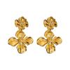 2024 High-End Golden Metal Flower Earrings: Unique Celebrity-Inspired Design with Elegant Flair for Women