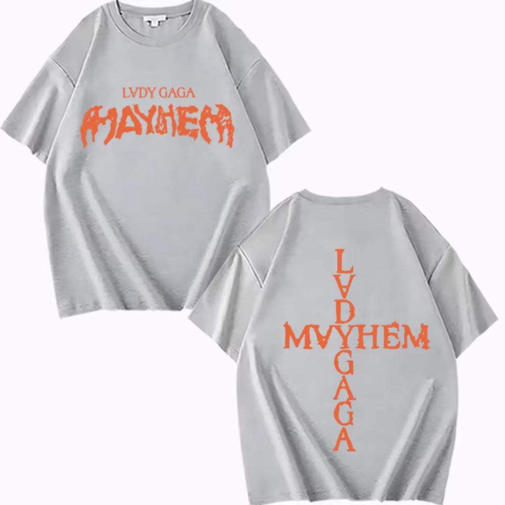 Футболка Lady Gaga Mayhem Новый Альбом Мужская Женская Оверсайз Хлопок Крутая Горячая Распродажа Короткий Рукав Летний Принт Унисекс Большие Размеры Топы