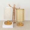 Linen Fabric LED Table Lamps Cylinder Shade Solid Wood Desk Lamp Bedroom Night Light  Bedroom Decor