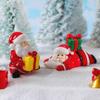 Stylish Resin Christmas Santa Claus And Snowman Miniature Ornaments Tabletop Decor