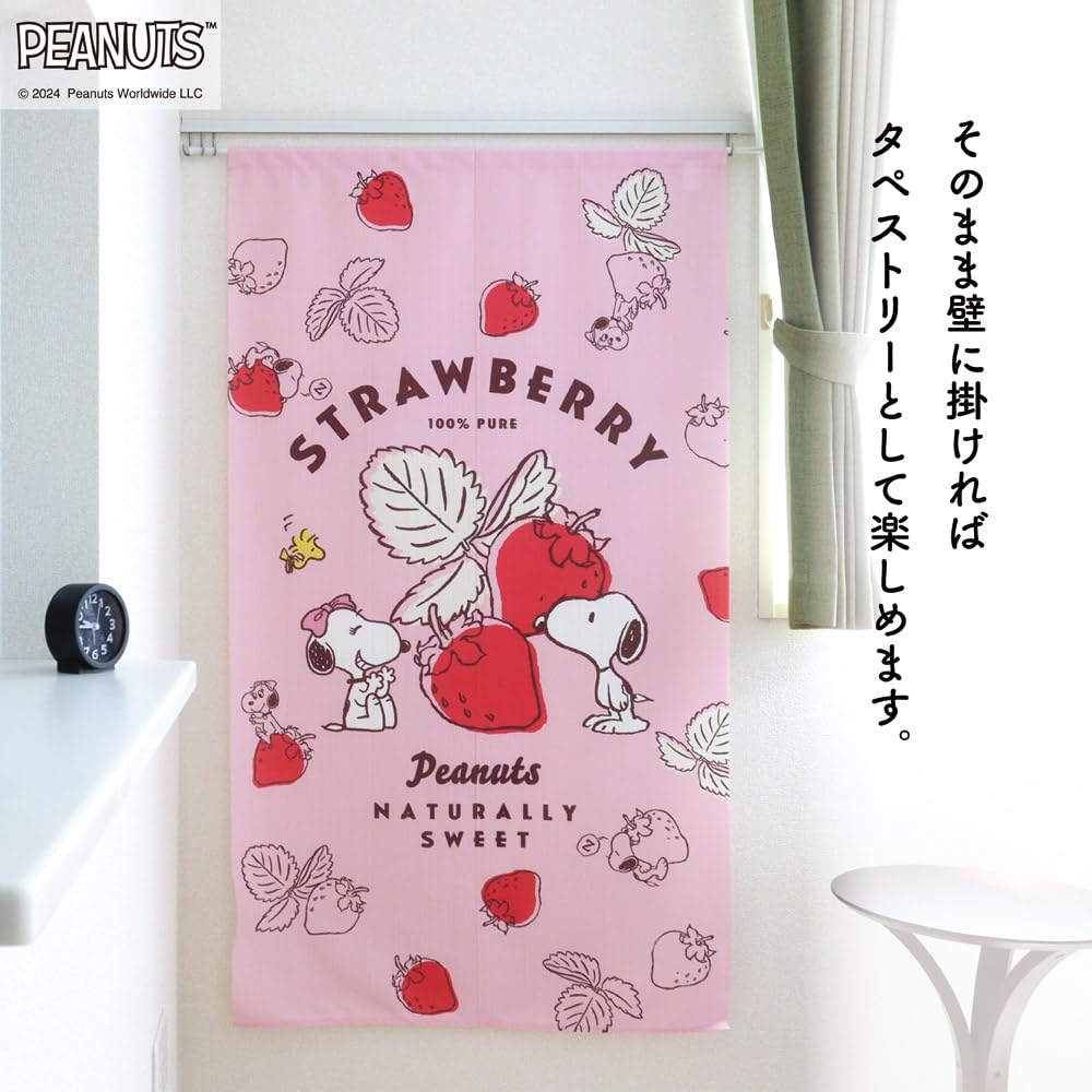 Noren Kobo Noren Snoopy Goods Гобеленовый постер PEANUTS Fruit Series Strawberry Ширина 85 x Длина 150 см Сделано в Японии 21766 [Возврат невозможен]