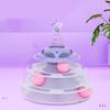 Cat Toy Roller 3 Levels Antislip Base Easy To Clean Interactive Turntable Track Toy for Batting Chasing Swatting Purple