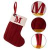 Для дома красные рождественские носки с алфавитом и буквами, рождественские вязаные чулки