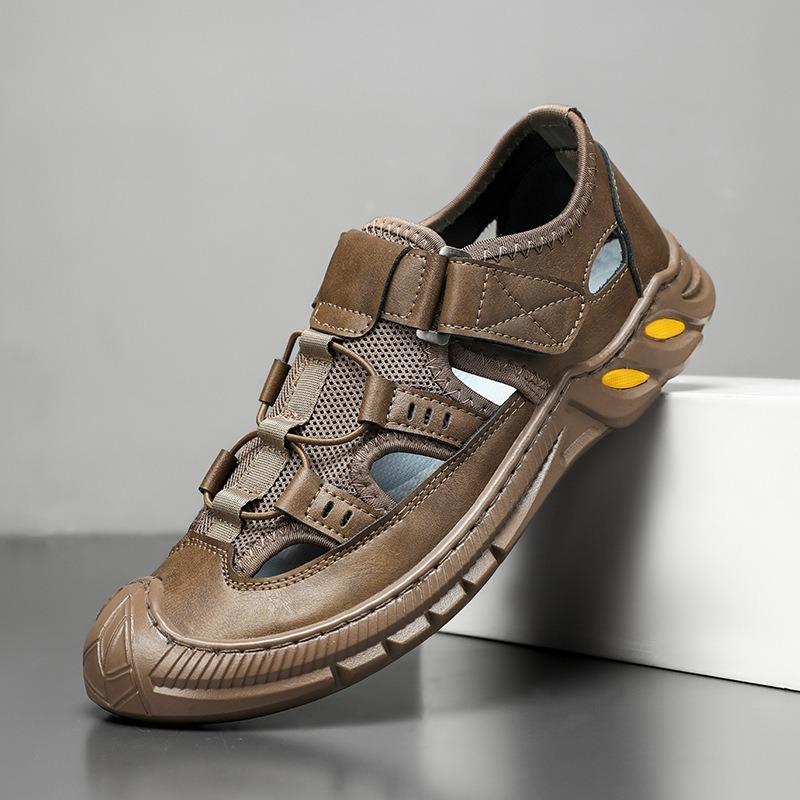 Мужские сандалии Модные повседневные спортивные сандалии Высококачественные сандалии из коровьей кожи для мужчин Летние удобные кроссовки Нескользящая пляжная обувь