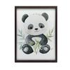 Poster Cute Panda Among Leaves Poster Cute Panda Among Leaves, 30X40 Cm, Black Aluminum Frame, 230 Gsm Matte Paper
