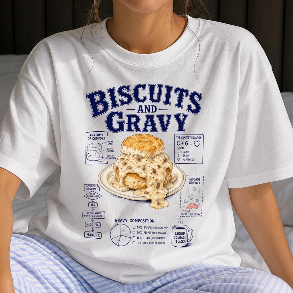Funny Biscuits And Gravy Shirt - Retro Food & Cooking Gift - Sarcastic Biscuits And Gravy Clothing
