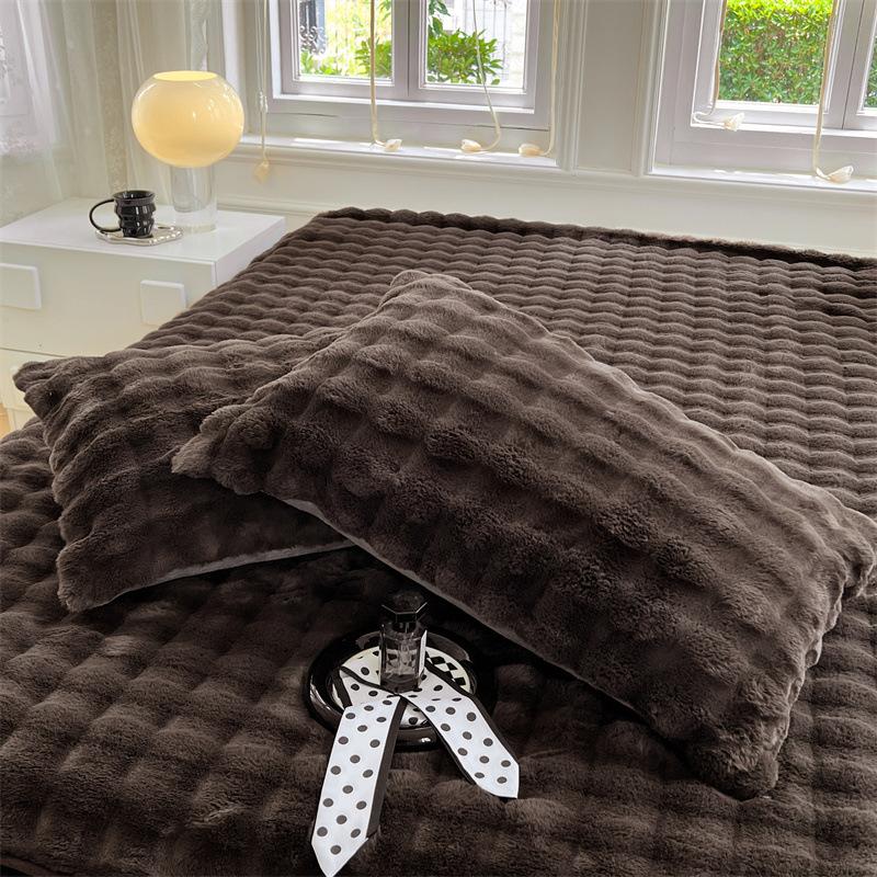 2025 Плюшевая наволочка из искусственного кроличьего меха, Двусторонняя наволочка из молочного бархата, Одинарная плюшевая наволочка из искусственного кроличьего меха