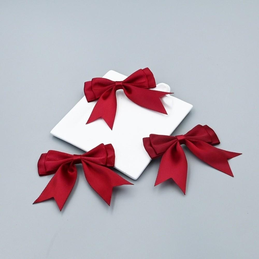 10Pcs Handmade Double Layer Ribbon Bow Colorful Satin Ribbon Bow Patches Hairpin Accessories