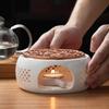 Candle Teapot Warmer Round Ceramic Teapot Warmer Warming Holder for Heating Coffee Milk or Tea Bronze