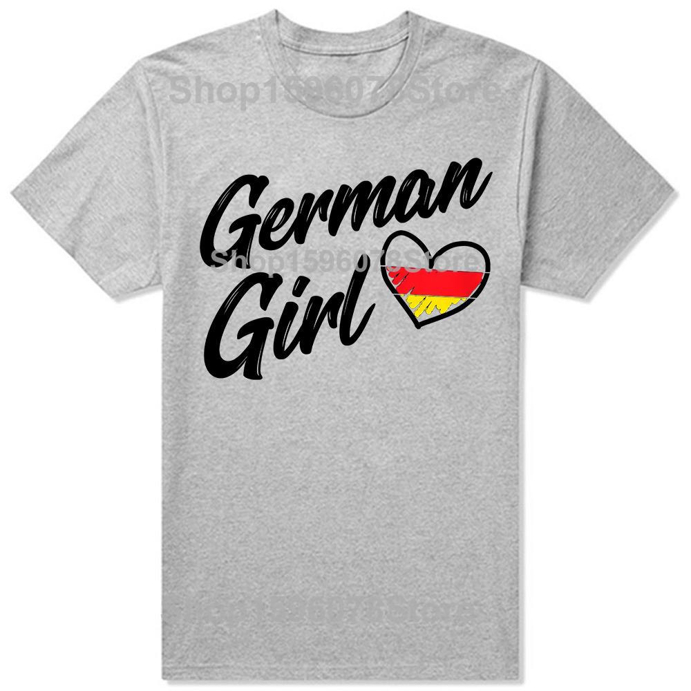 Смешная Германия Смешной Флаг Deutschland Немецкая Девушка Футболки Мужские Женские Мода Повседневная Футболка 100% Хлопок Свободная Оверсайз Футболка