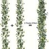 1 шт. Искусственные листья эвкалипта, гирлянда из зелени, искусственные растения, весенние лозы с белыми цветами и ягодами для свадебного украшения для вечеринки
