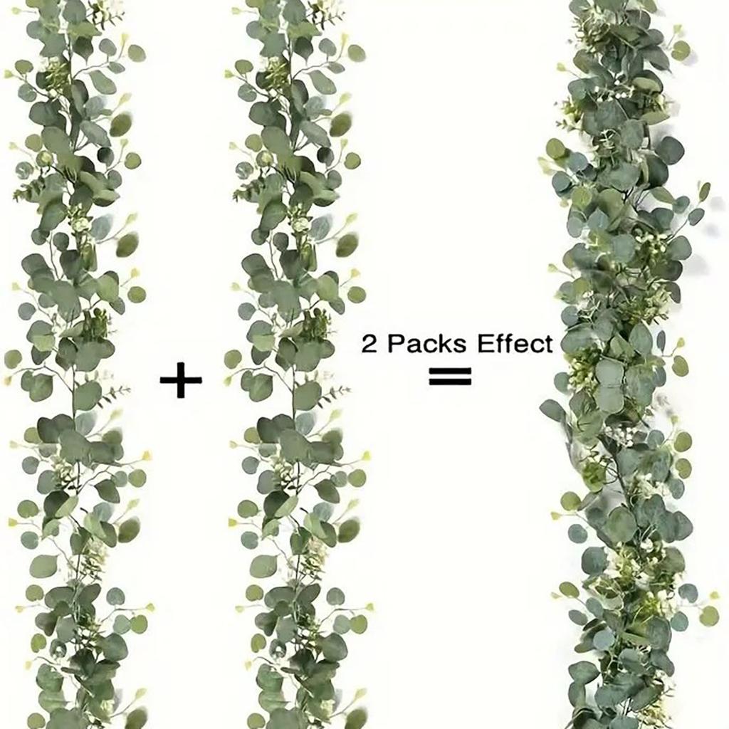 1 шт. Искусственные листья эвкалипта, гирлянда из зелени, искусственные растения, весенние лозы с белыми цветами и ягодами для свадебного украшения для вечеринки