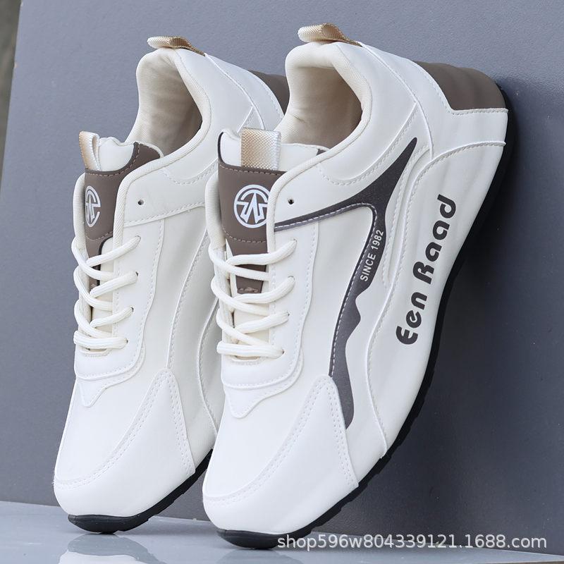 Мужская обувь осень водонепроницаемая кожаная поверхность 2024 новая спортивная обувь мужская сумка дно нескользящее усиление повседневная папа модная обувь