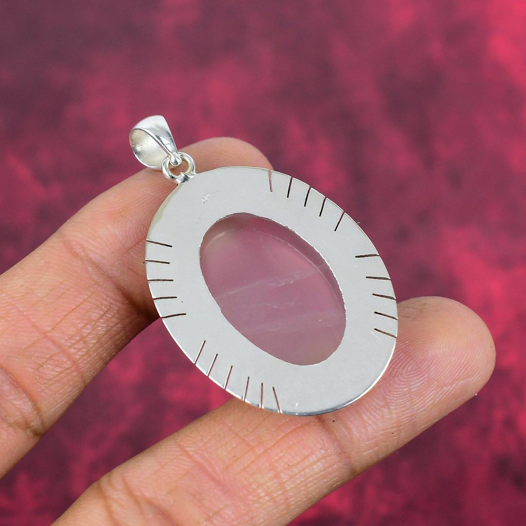 Ювелирные изделия из розового кварца, кулон из стерлингового серебра 925 пробы, ювелирные изделия ручной работы с драгоценными камнями, подарки для жены, абсолютно новый кулон
