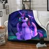 Purple Alicorn Butterfly Dark Starry Sky Print Flannel Blanket Soft Warm Throw Blanket For Sofa Bedroom