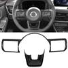 Car Carbon Fiber Steering Wheel Cover Trim Decorative Frame Accessories For Nissan X-Trail T33 2022 Qashqai J12 Rogue 