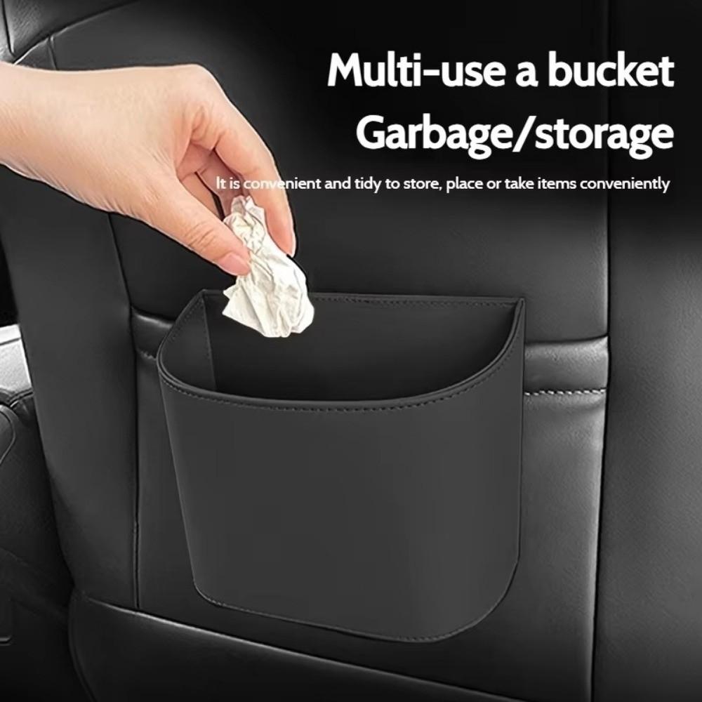 Hanging Rear Seat Garbage Bin Compact Car Door Trash Can Portable Car Trash Can Storage Box
