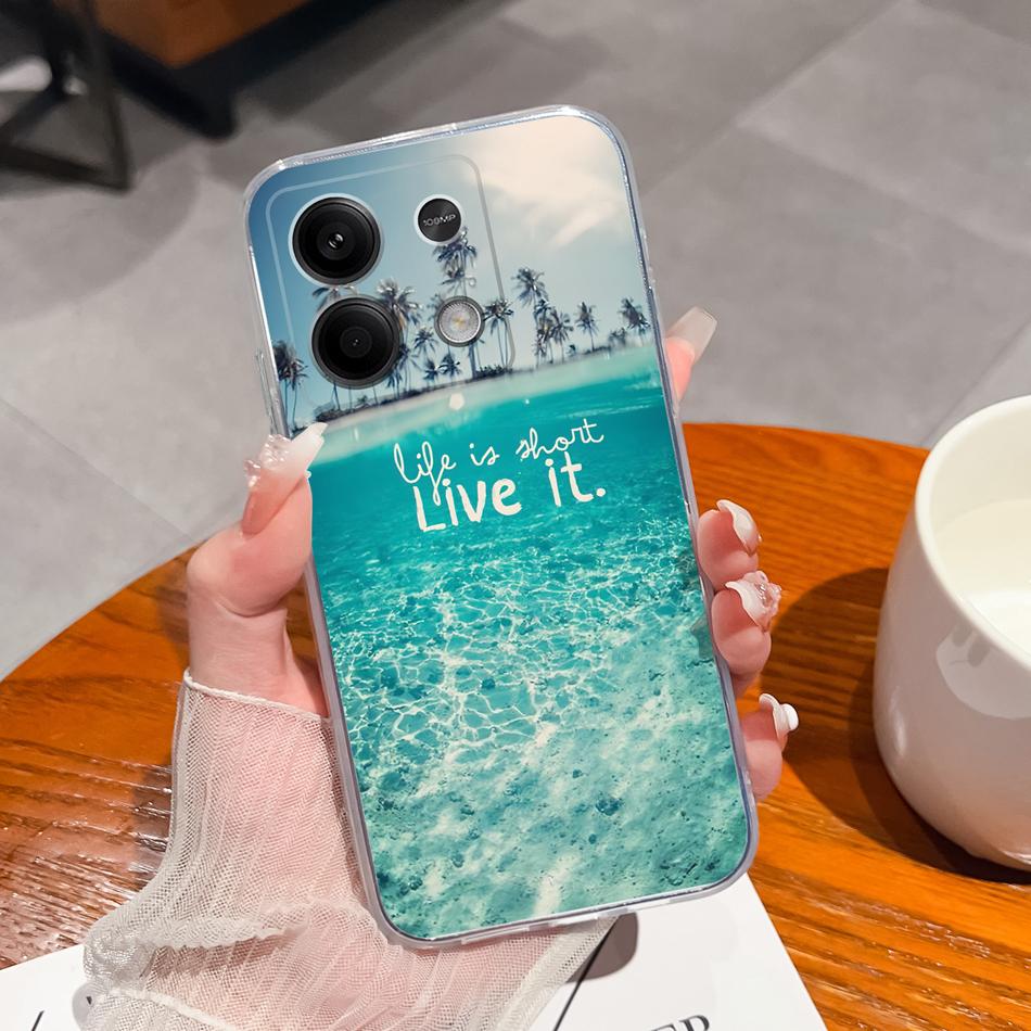Чехол для телефона Redmi Note 13 Pro Plus, Чернильная живопись, Прозрачный, Мягкий, Тонкий, Силиконовый, Противоударный, Задняя крышка для Redmi Note13 13Pro+
