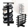 Pull-Out Metal Stackable Shoe Rack 360° Rotating 4 Tier Shoe Cabinet Space Saving Vertical Shelf Organizer Retractable for Home