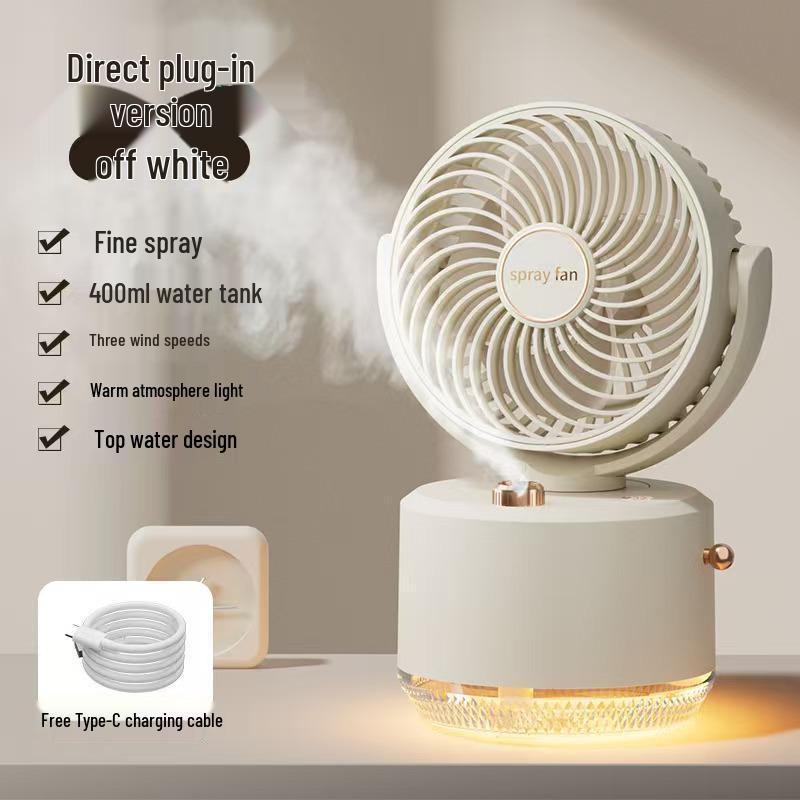 Portable Desktop Spray Fan with Humidification - Ideal for Office, Dorm, or Gift