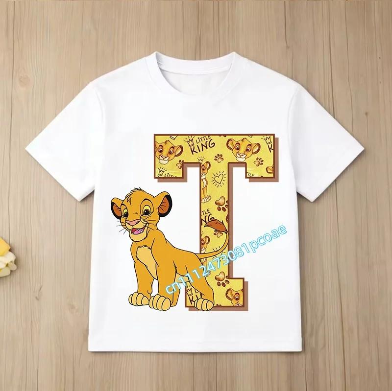 The Lion King Childrens Pure Cotton ShortSleeved Boys Sports Shirt Girls Casual Top Cartoon Print SummerTShirt
