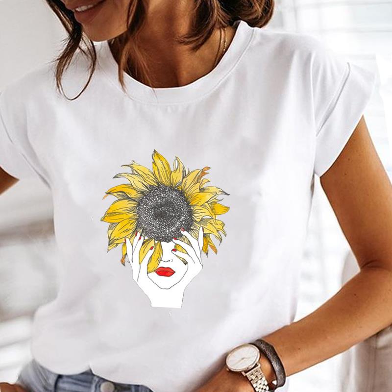 (Азиатский размер) Футболка, верхняя одежда, милый стиль, 90-е годы, милая стильная повседневная модная футболка с коротким рукавом, женская футболка с принтом, женская футболка с графикой