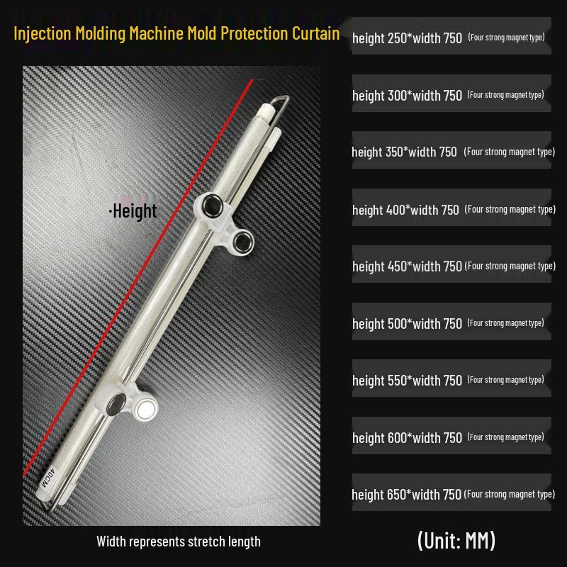 Автоматическая выдвижная защитная штора для пресс-форм, прозрачная и утолщенная, с сильными магнитами, брызго- и каплезащищенная для литьевых машин.