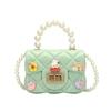 Button Girls Golden Rabbit Pattern Crossbody Bag Rainbow Pattern Bags Daily