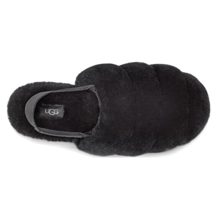 UGG Кроссовки женские Super Fluff Slipper черные 1121751-BLK
