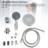 Shower System Rain Showerhead Handheld Spray Set Stainless Steel 3 Functions Large Coverage Area 5 Layer Polished for Bathroom