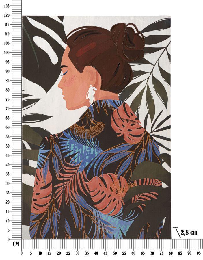 Wall Printing Painting  Lady Jungle -B- Cm 80X2,8X120