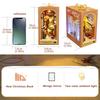 DIY Book Nook 3D Wooden Puzzle Miniature Doll House Kit With Warm Light Creative Bookshelf DIY Booknook Toy Xmas Gift Home Decor