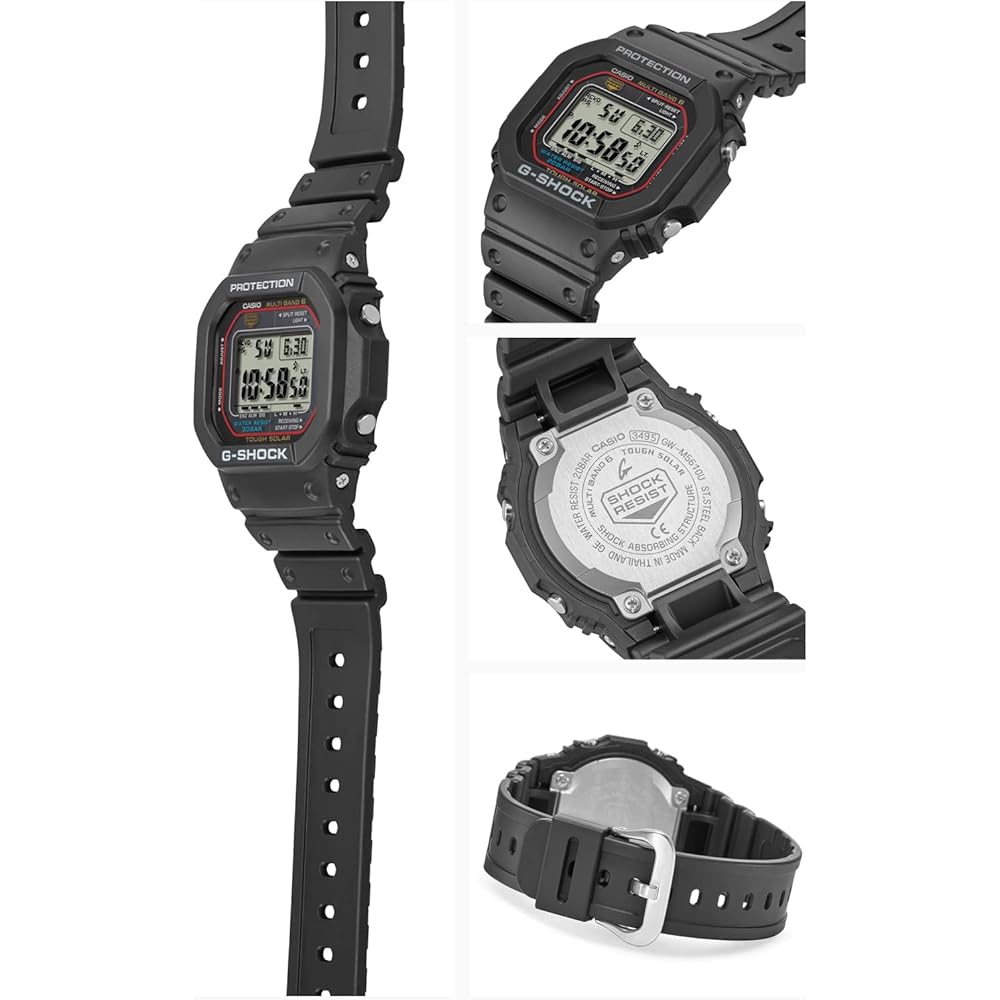 Мужские часы Casio G-Shock GW-M5610U-1JF, черные, с питанием от солнечной энергии, радиосинхронизацией и светодиодной подсветкой Super Illuminator