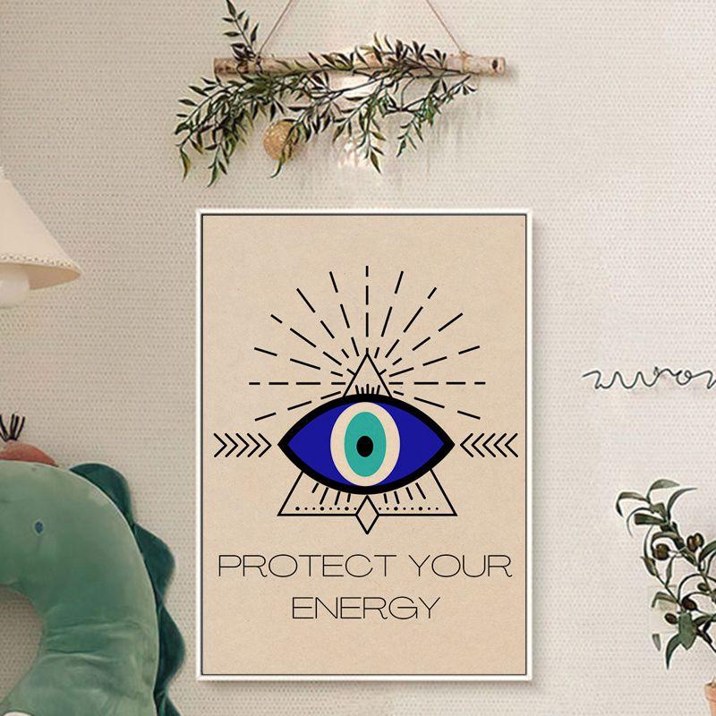 Abstract Eye Shape Hand Moon Quote High Quality Printing and Posters Vintage Wall Art Canvas Painting Living Room HomeDecoration