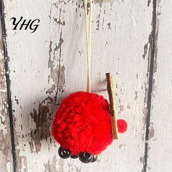 Small Lightweight Xmas Tree Ornaments Christmas Felt Elk Hanging Ornaments, Cute Fuzzy Pom Reindeer Handmade Plush Decor Pendant, Holiday Party Winter