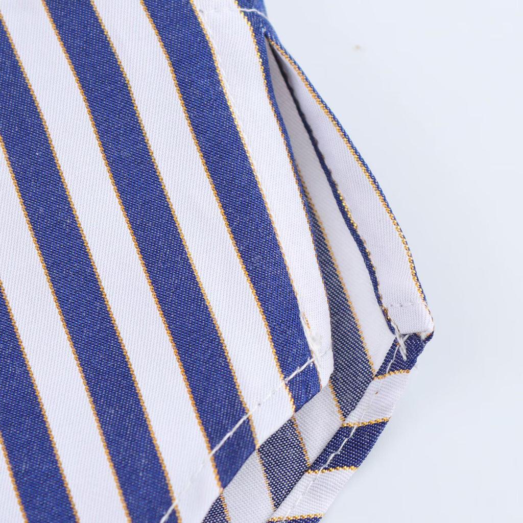 2025 Spring Women's Metallic Thread Striped Long Sleeve Shirt - Euro-American Style