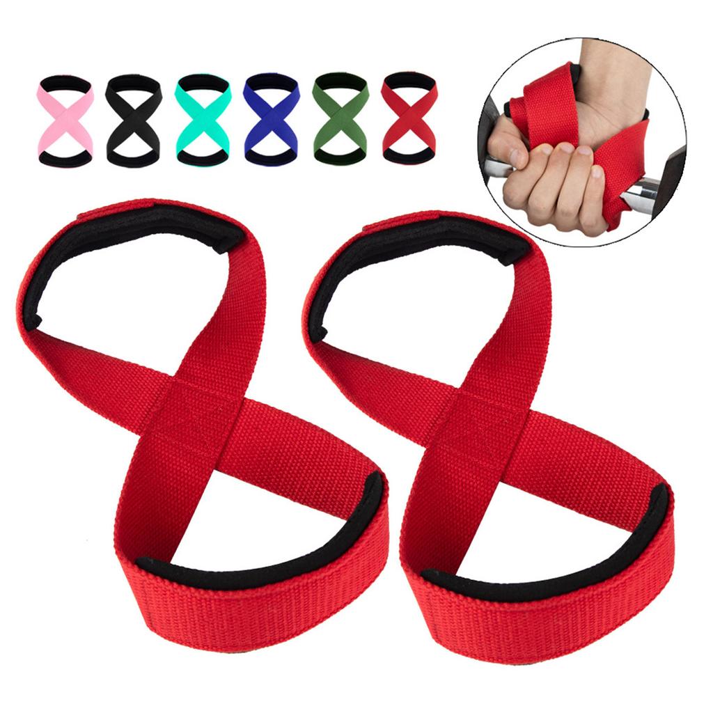 Прочный Подъемный Строп Стропа Формы 8 Ремень для Поднятия Тяжестей Power Wrist Strap для Становой Тяги, Пауэрлифтинга, Кросс-Тренинга