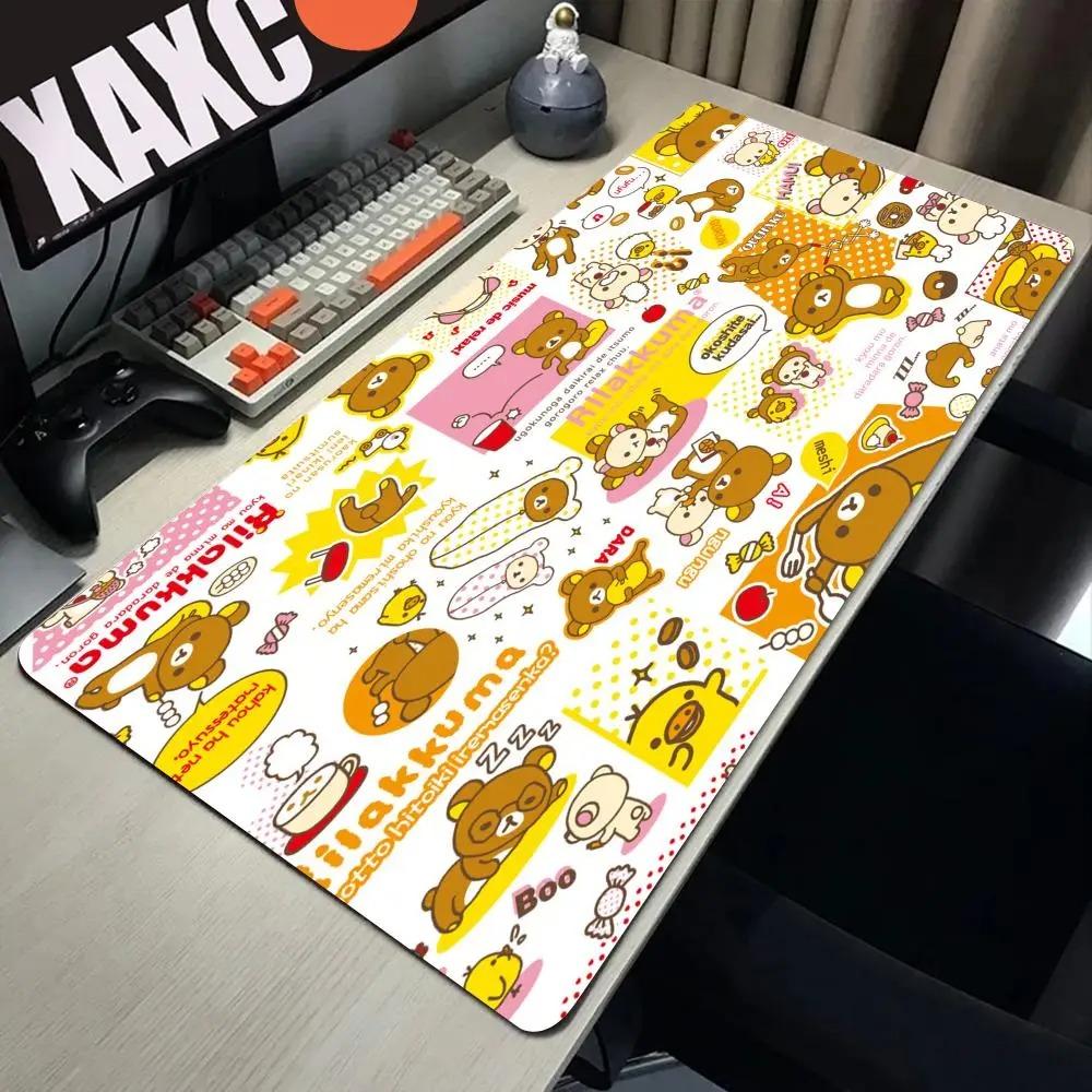 Большой коврик для мыши Rilakkuma-es Коврик для мыши для геймеров Офисные аксессуары Корпус для ПК Игровой коврик для стола Компьютерные столы Коврики для клавиатуры
