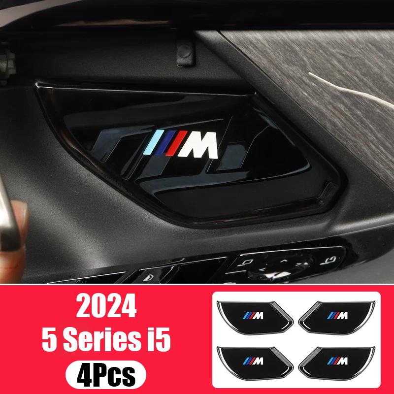 BBJA8 Car Inner Door Handle Bowl Metal Protective Sticker Anti-Scratch Trim Cover Accessories For BMW 3 5 series X1 X2 iX1 X5 X6 X7 M2